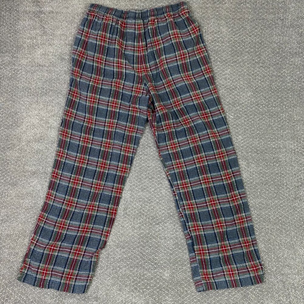 LL Bean Scotch Plaid Sleep Pants Pajama Bottoms Men's Medium Loungewear Gray Red